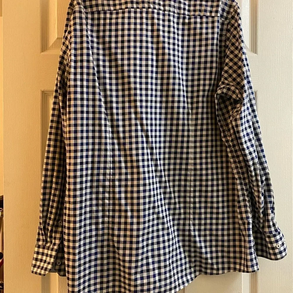 💼Like New Mens Button Down Casa Moda Venti Modern Fit Black and White Checked
